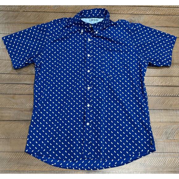 Izod Cool FX Blue Watermelon Print S/S Button Front Shirt - XL - EUC! - Picture 1 of 10
